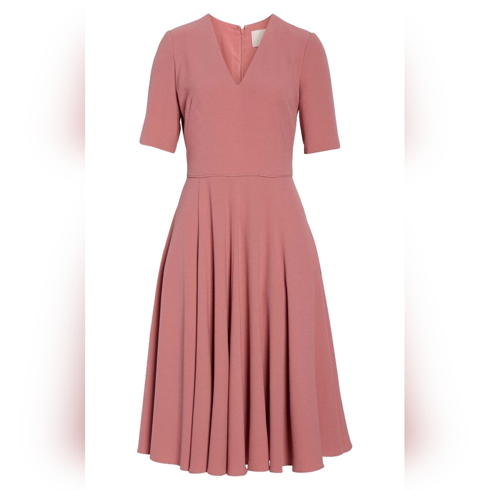 Gal Meets Glam Collection - Edith City Crepe Fit & Flare Midi Dress - Size 6 - Picture 2 of 7